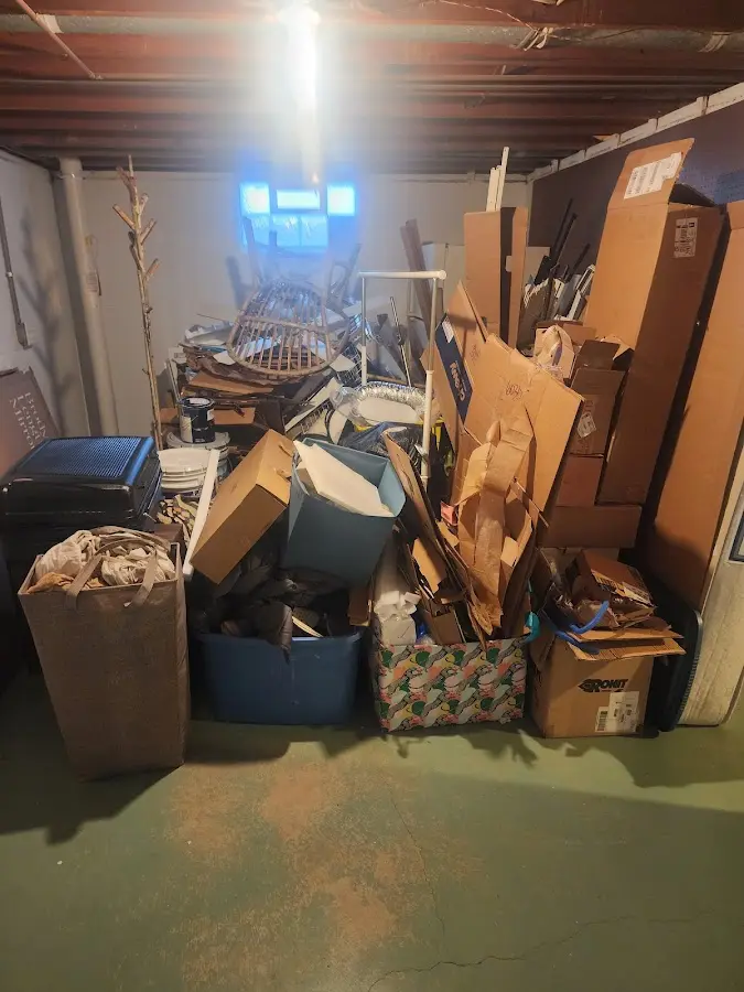 Roll-off dumpster container at job site for 2 Yard Dumpster Rental in Kentfield